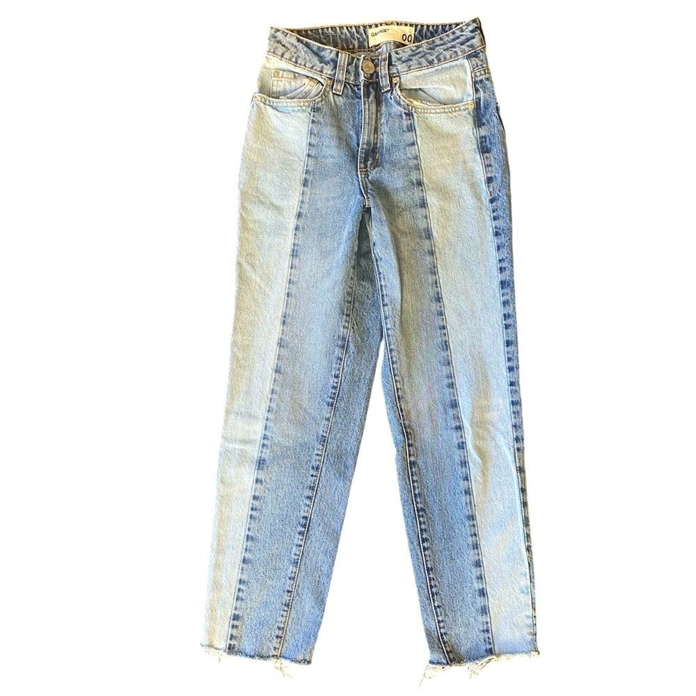 Garage Two Tone Blue Mom Jeans Size 00